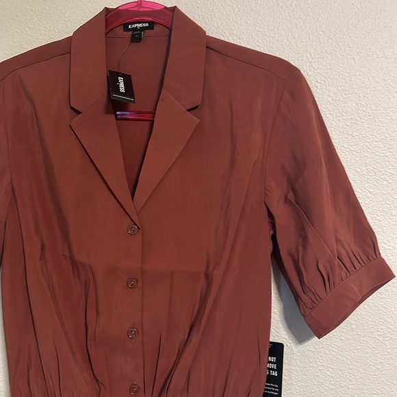 NWT Express Bodysuit Button Up Blouse - Picture 2 of 6